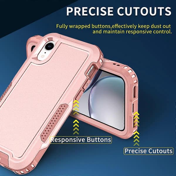 Til iPhone XR 3 i 1 PC + TPU støtsikkert telefondeksel