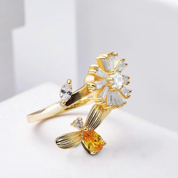 Fidget Angst Ring til Kvinder Fidget Spinner Stress Bekymringsringe Blomst Bi Spinderringe Meditation Anti-Angst