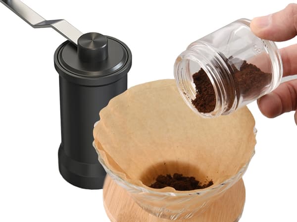 Handkvarn för malning av kaffebönor, nötter, örter, salt, stark espresso