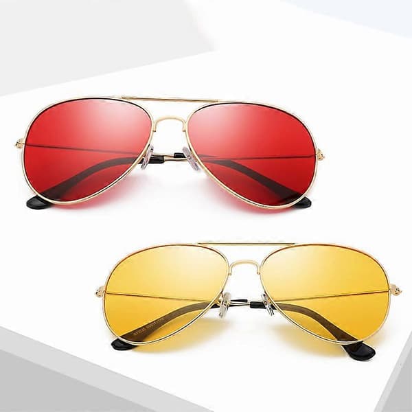 Klassiske retro pilot havbriller solbriller for kvinner menn unisex metall røde solbriller sommer dri