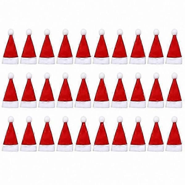 30-pak Mini Julehuebetræk til kopper og flasker, Julebestikholdere, Festligt Julepynt Tilbehør