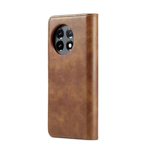 DG.MING Crazy Horse tekstur avtakbart magnetisk skinnveske [DB]
