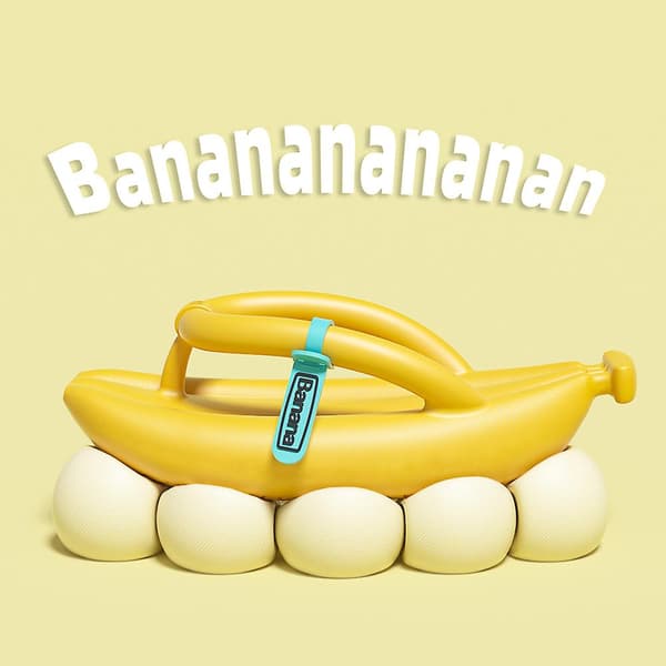 Mode Par Bananformede Klipklappere Bløde Komfortable Hjemmesko til Hjemmebrug Indendørs
