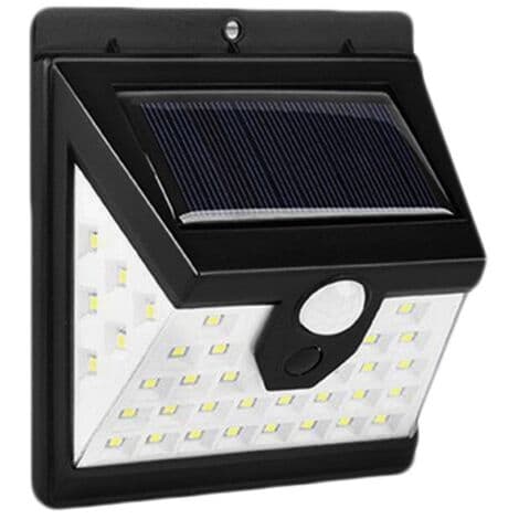 40 LED skymningsljusprojektor med solpanel och rörelsedetektor