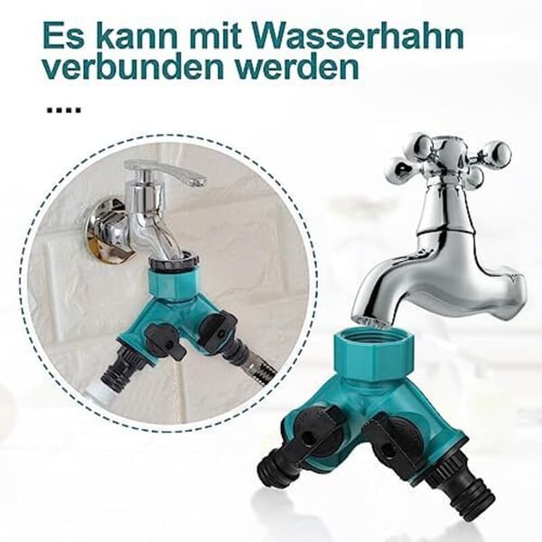 2-vejs slangesplitter - Haveslange vandsplitter - Y-formede vandslangeforbindere - Y-formede slangeforbindere - 1 stk.