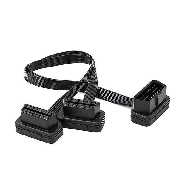 Forlengelse Dobbel Kobling Y Splitter Obd Obd2 16-pin Hann Til Hunn Tilkobling Flat+tynn For {}