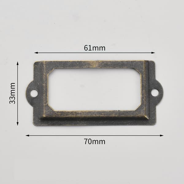 12 etikettholdere - metaletiketter bronze