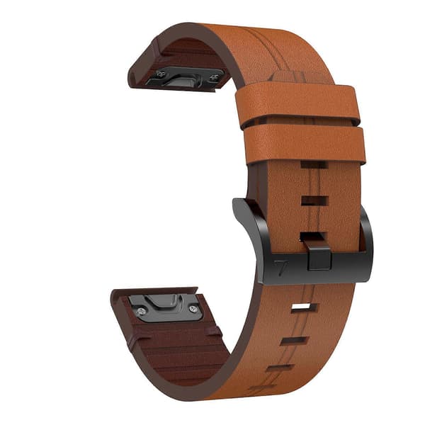 Til Garmin Fenix 7 Sapphire Solar 22mm Læder Stålspænde Urrem
