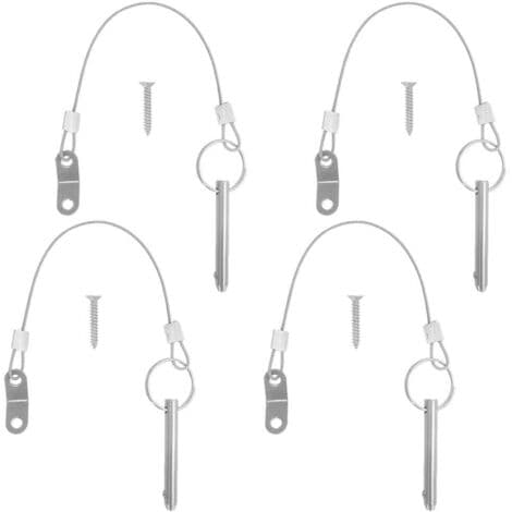 Sæt med 4 quick-release stifter, 6,3 mm topstift diameter, 51 mm total længde, 40 mm effektiv længde med 316 rustfri stålkabler