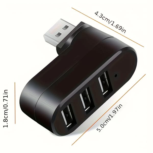 Miniadapter med 3 porte til USB-hub-splitter, designet til bærbare computere og tilbyder høj kvalitet