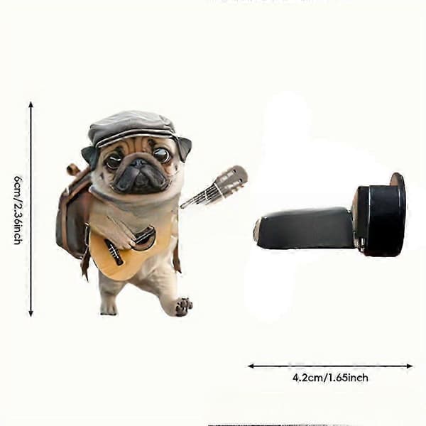 Bedårende Mops Akryl Bil Luftventil Duftspreder, 2D Sød Hund Design Solid Duftende, Sjovt & Stilfuldt Interiørtilbehør, 4 Stk Mops Luftfrisker