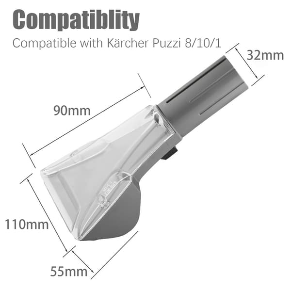 Munstyckesskydd för Kärcher Puzzi 8/10/1 handmunstycke för textiltvätt Transparent