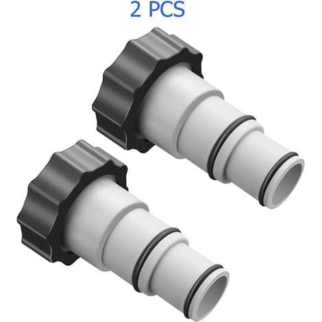 Utbytes-slangadapter med klämma för Intex ovanmarkspooler, 1,5\" till 1,25\" slangadapter för gängade pumpar (2 stycken)