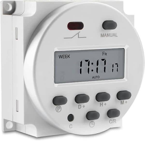 Cn101A DC 12V Digital LCD-timer Programmerbar LCD-skjerm Digital LCD Strømforsyning Ukentlig Timer Reléstyring Med Vanntett Deksel Hvit