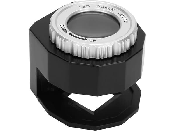 Gullsmedforstørrelsesmikroskop 30x 3 LED UV-patron