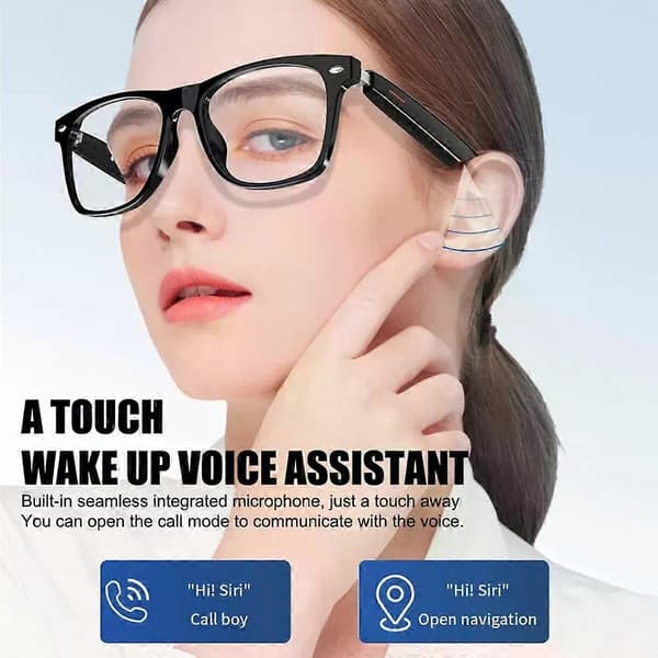 Smarte Briller Kamera & Bluetooth Solbriller Åpen Øre Høyttaler Headset Hodetelefon