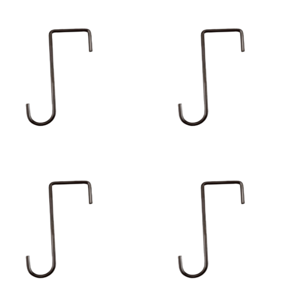 4-pack mångsidiga metallkrokar för staket, balkonglådor och växter Brun