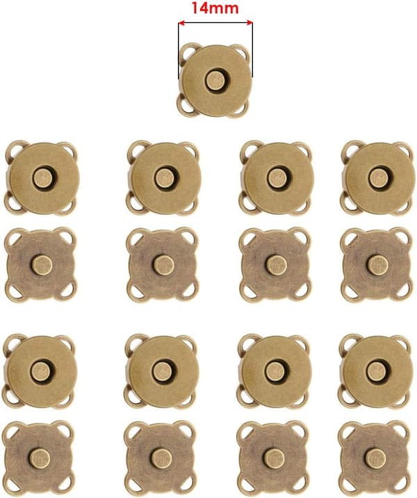 18 mm magnetiske fester for sying, 10-pakning bronse