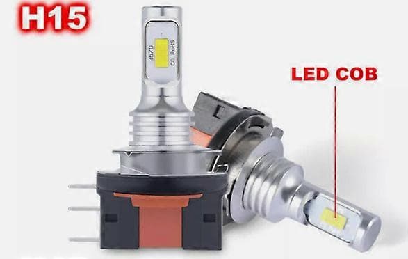 2x H15 LED Pære Bil Frontlykter Kjørelys Tåkelys W3Q3 DE