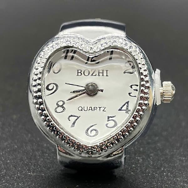 Hjerteformet Ringur til Kvinder Mænd Analogt Quartz Ur Arabiske Tal Skive