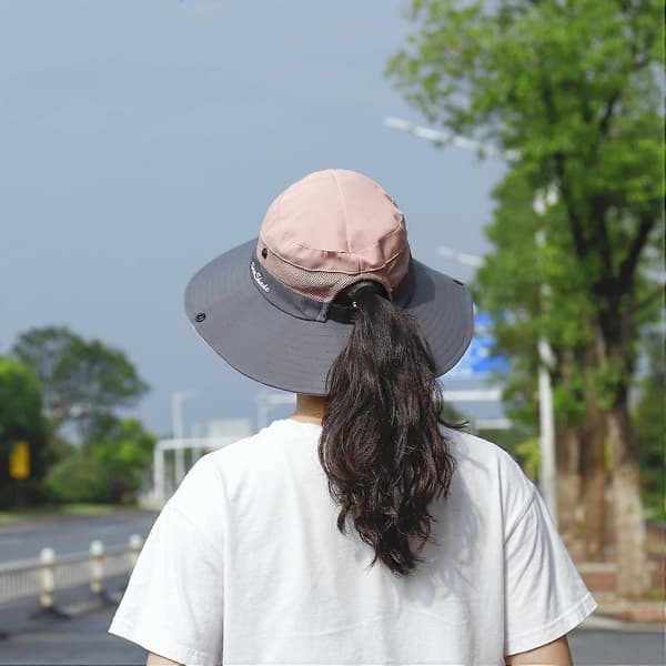 Solhat dame solhatte bred skygge UV-beskyttelse fiskehat mesh