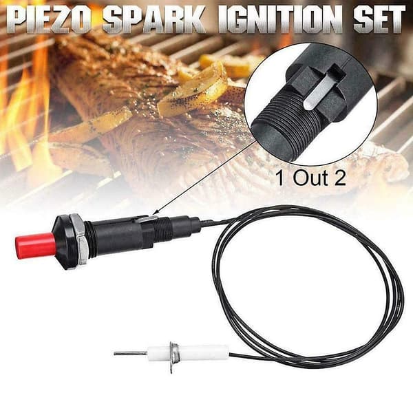 1 Sett Piezo Spark Tenningsknapp Tenner Gass BBQ Grill Komfyrsett