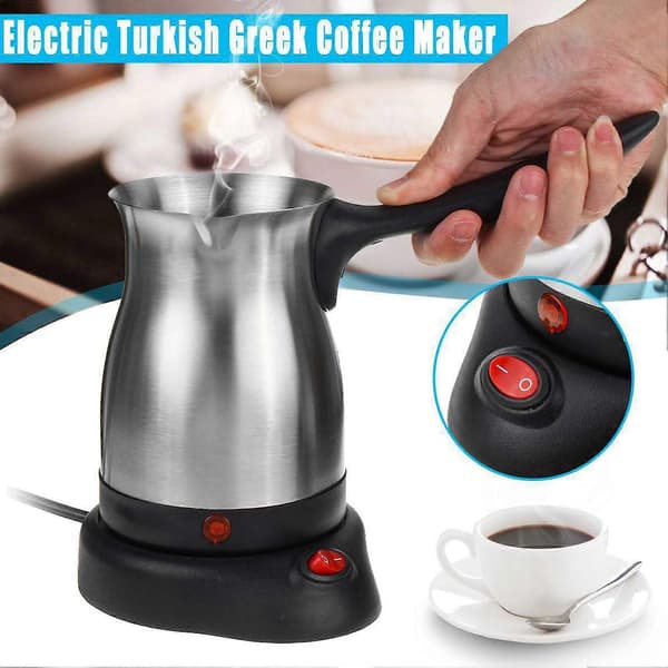 Elektrisk Tyrkisk Kaffemaker 600ml Rustfritt Stål Elektrisk Tyrkisk Kaffe Maskin