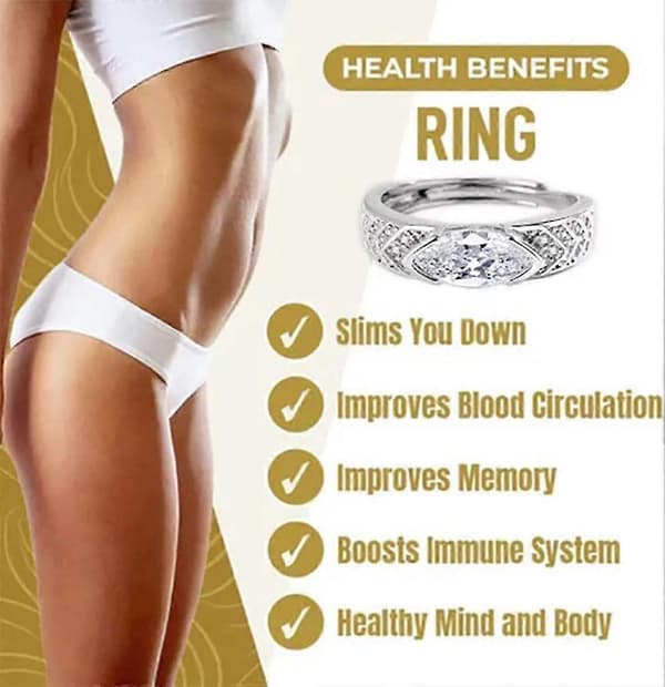 Magnetisk Lymfeterapi Titanium Ion Moissanite Diamantring, Moissanite Magnetisk Ring, Lymfeknuder Zirkonring