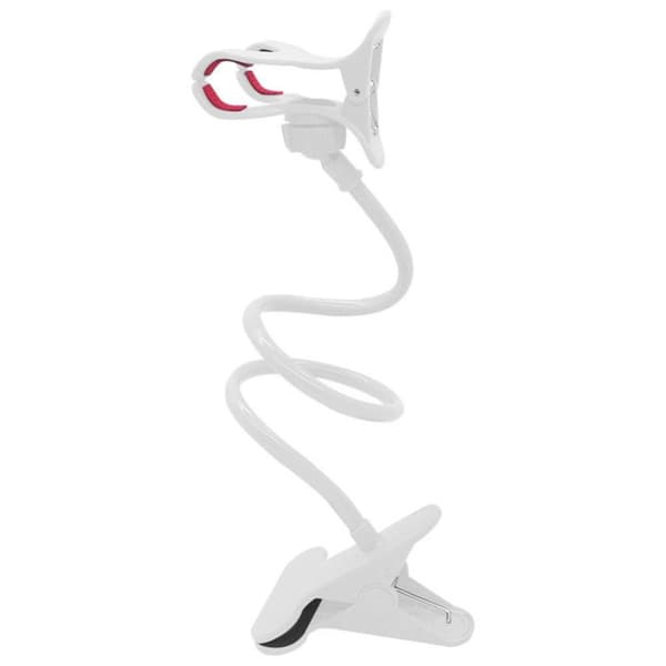 Flexibel Mobilhållare med Klämma - Vit