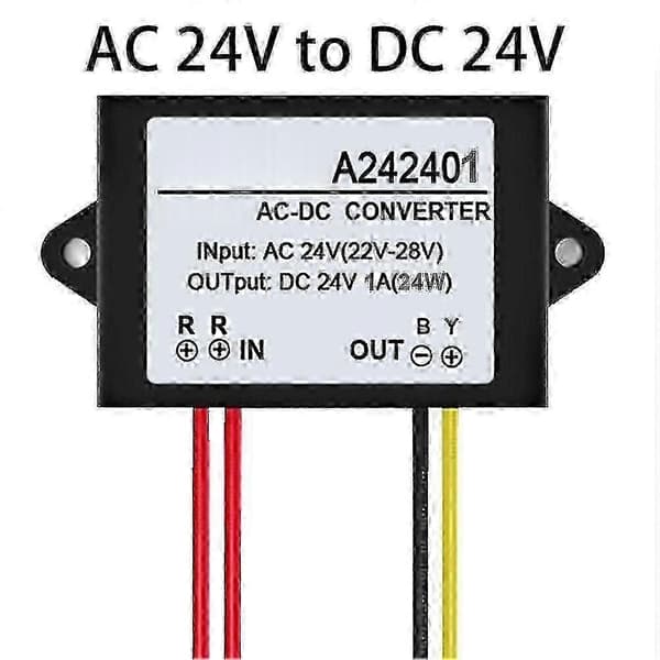 AC 24V til DC 24V 1/2/3A Mini Vanntett Strømforsyningsomformer Adaptermodul