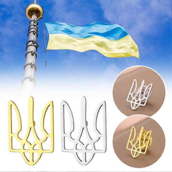 Ukraina i hjertet\" Trident Pin Brosjer Metallmerker Knappnåler