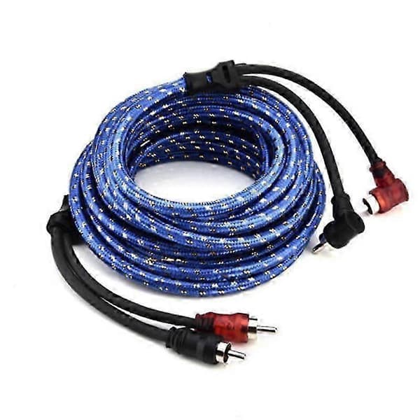 5M 2 RCA til 2 RCA plugg bilstereo lydkabel forsterker flettet verktøy