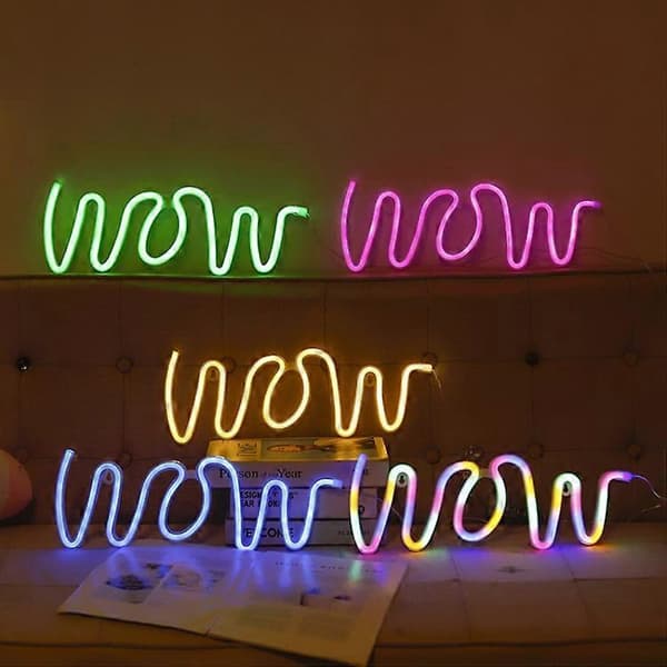 WOW Form LED Neon Lys Væghængende Bar Atmosfære Lys