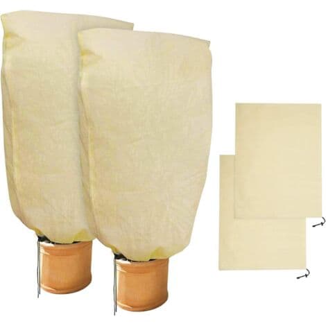 Delar Vinterväxtskyddspåsar för Krukväxter, Beige, Solid, 100 x 80 cm