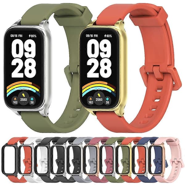 Mijobs Metal Shell Silikone Urrem til Xiaomi Smart Band 9 Active / Redmi Band 3