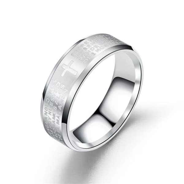 Titanium stål herre ring, rustfrit stål, trendy, stilfuld, simpel ring med romertal, titanium stål smykker (15.7mm)