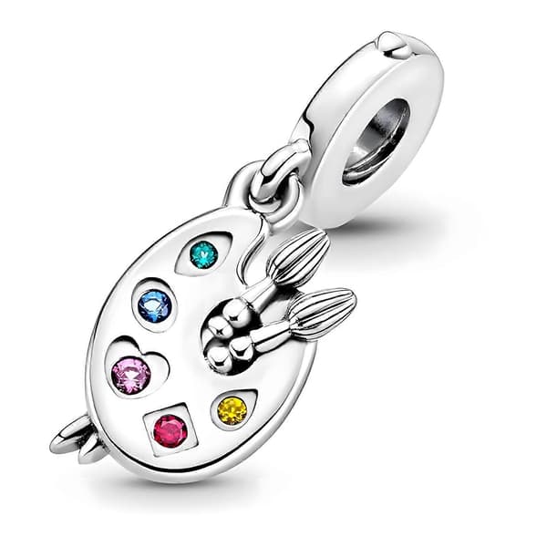 \"Kunstnerens Palet Dangle Charm 925 Sterling Sølv Dangle til Pandora Armbånd Musiker Kvinder\"