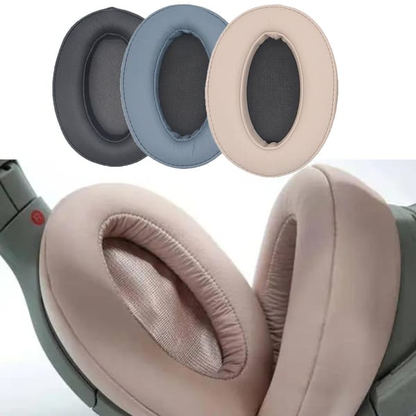 Öronkuddar i läder för Sony Wh-h910n hörlurar med plastspänne