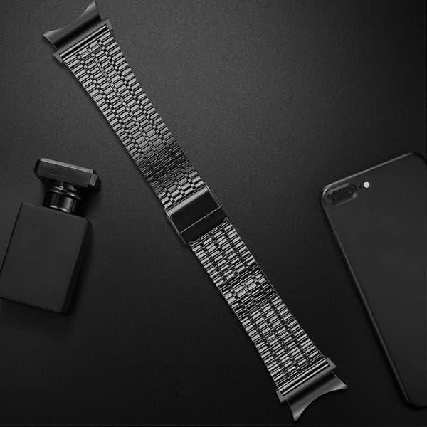 Til Samsung Galaxy Watch7 44mm 40mm urrem 7-perler rustfrit stål håndledsrem - Sort