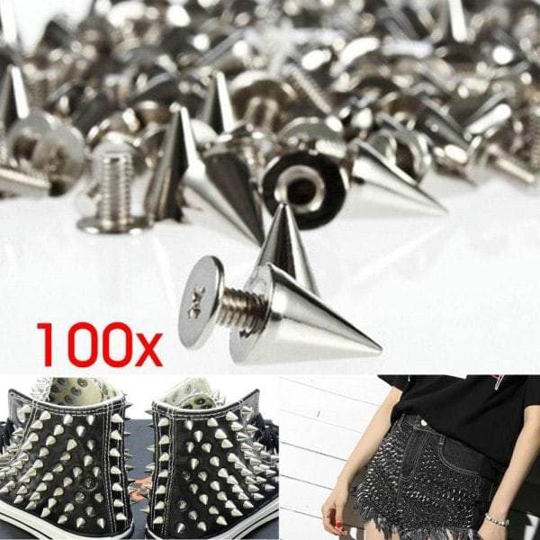 Nitar 100 st set 9.5mm Spikar Skruv Backside Construction Nitar Punk Style