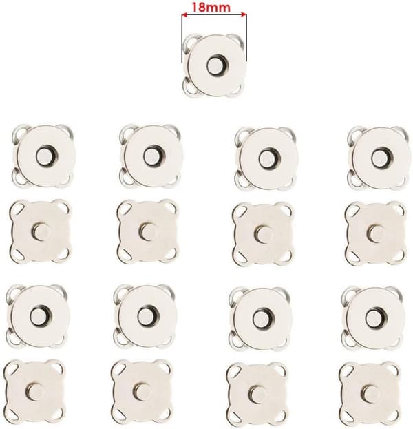 18 mm magneettinapit ompeluun, 10 kpl