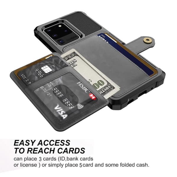 För Samsung Galaxy S20 Ultra Magnetisk Plånbokskortväska Läderfodral