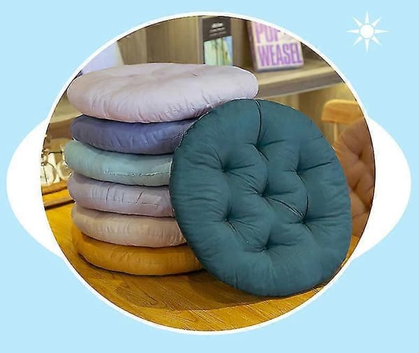 2 kpl Pyöreät Ulkokussinit, Ulkotuolin Kussinit Pyöreät Istuintyynyt Tuolin Istuintyyny Lattiakussini, 40*40cm, Kurkuma