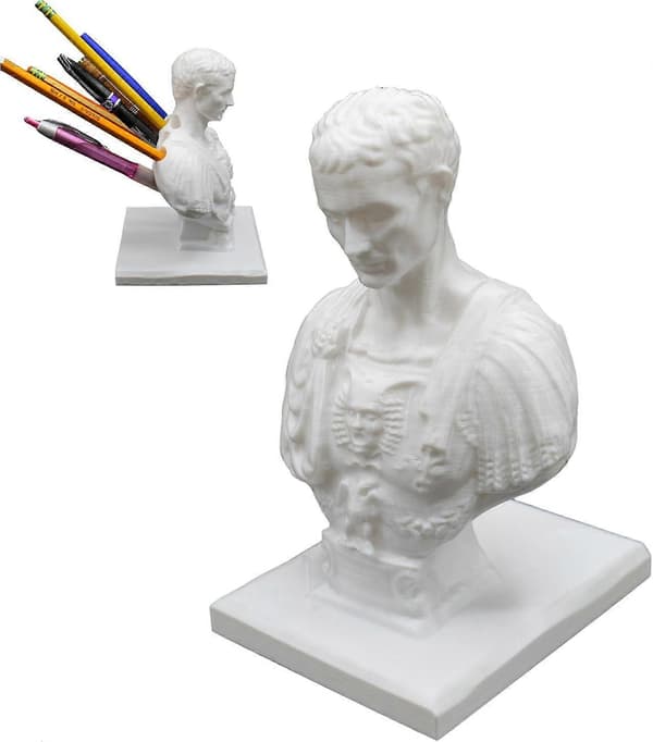 Julius Caesar Pennhållare, Rolig Julius Caesar Byst Staty Pennhållare, Harts Caesar Staty Pennhållare