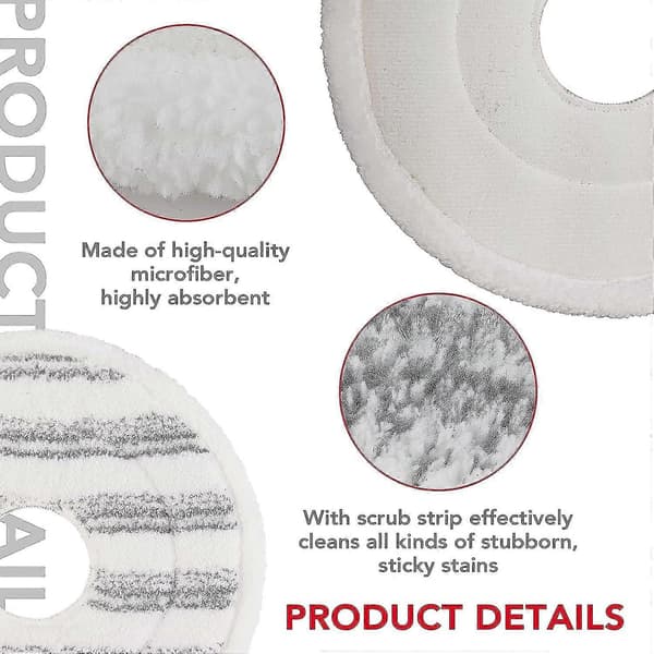 3 stk mopprefill til Vileda Spin And Clean Mopp - Erstatning for spinmopphode - Vaskbart gjenbrukbart mikrofibermopphode for rengjøring