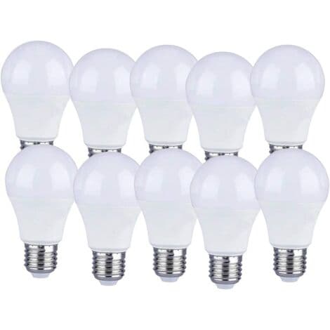 10 kpl E27 9W A60 LED-lamppuja - Lämmin valkoinen valo 4200K - 806 lumenia
