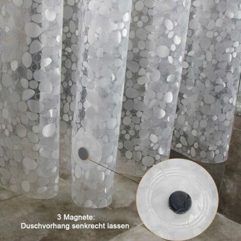 Duschdraperi, mögelresistent, vattentätt för badkar, 180 x 200 cm inkl. 12 duschdraperiringar