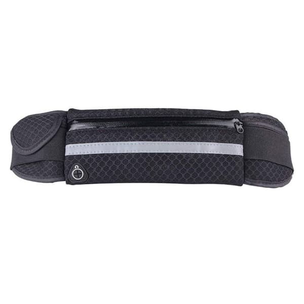 Flexibelt hundkoppel med magväska, Svart