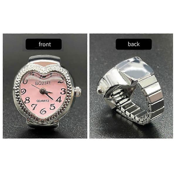 Hjärtformad ringklocka för kvinnor och män, analog kvartsklocka med arabiska siffror