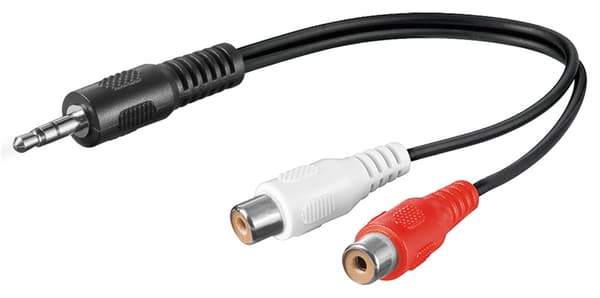 Adapter til lydkabel 3,5 mm, stik til stereo RCA-stikdåse